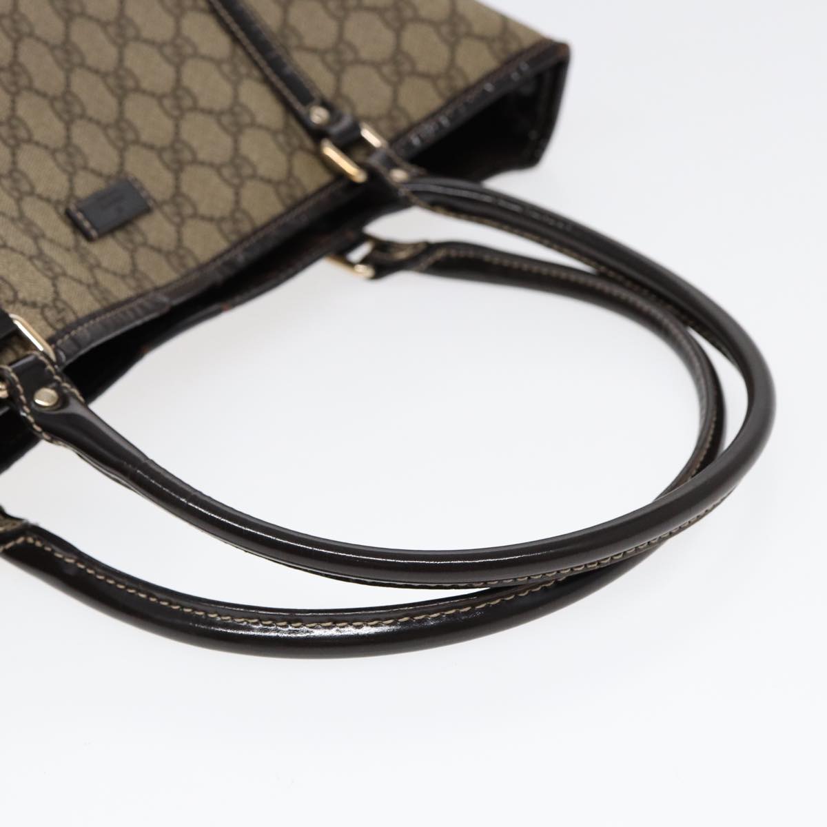 GUCCI GG Supreme Tote Bag PVC Leather Beige Silver 197953 hk1559
