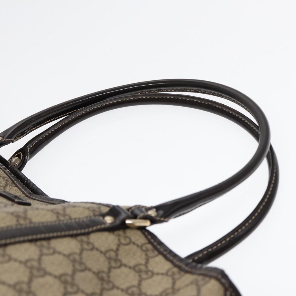 GUCCI GG Supreme Tote Bag PVC Leather Beige Silver 197953 hk1559