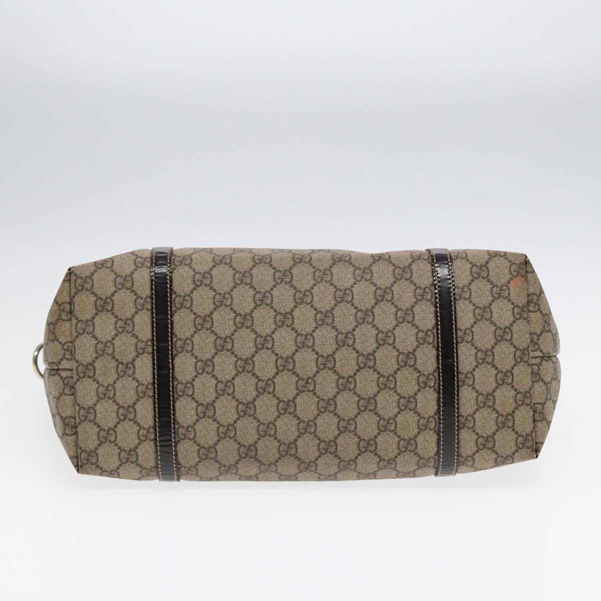 GUCCI GG Supreme Tote Bag PVC Leather Beige Silver 197953 hk1559