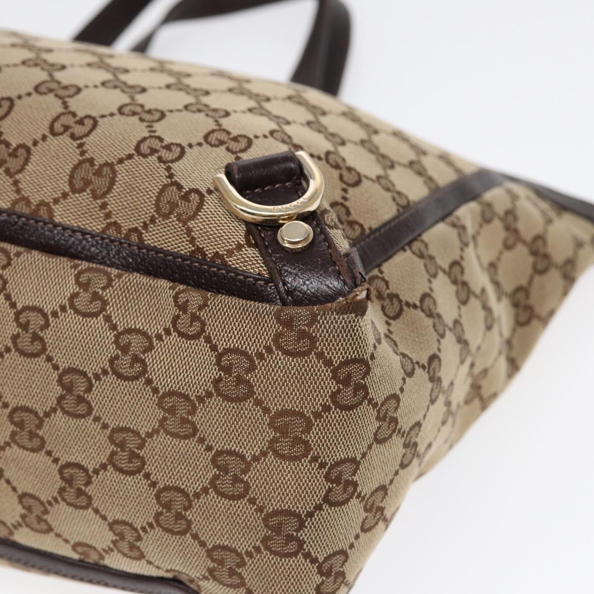GUCCI GG Canvas Tote Bag Beige Gold 141472 hk1561