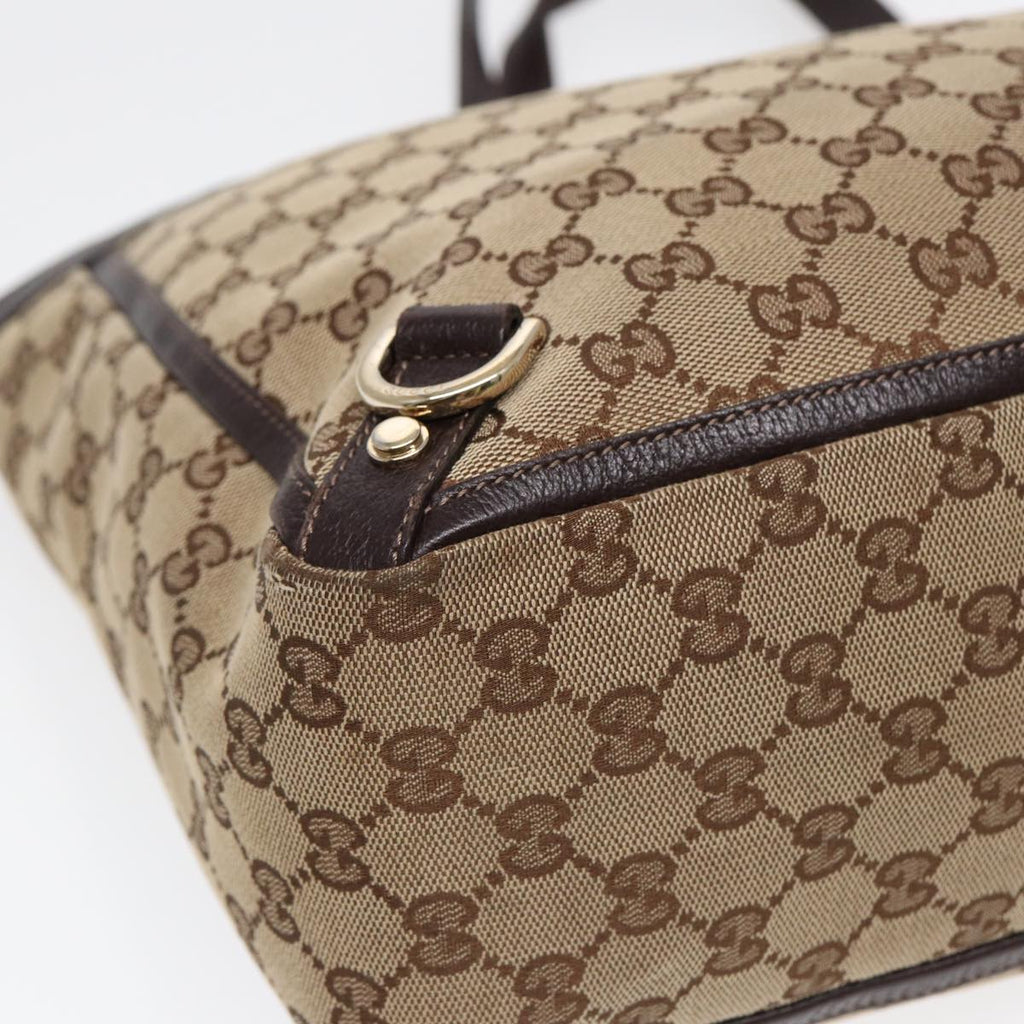 GUCCI GG Canvas Tote Bag Beige Gold 141472 hk1561