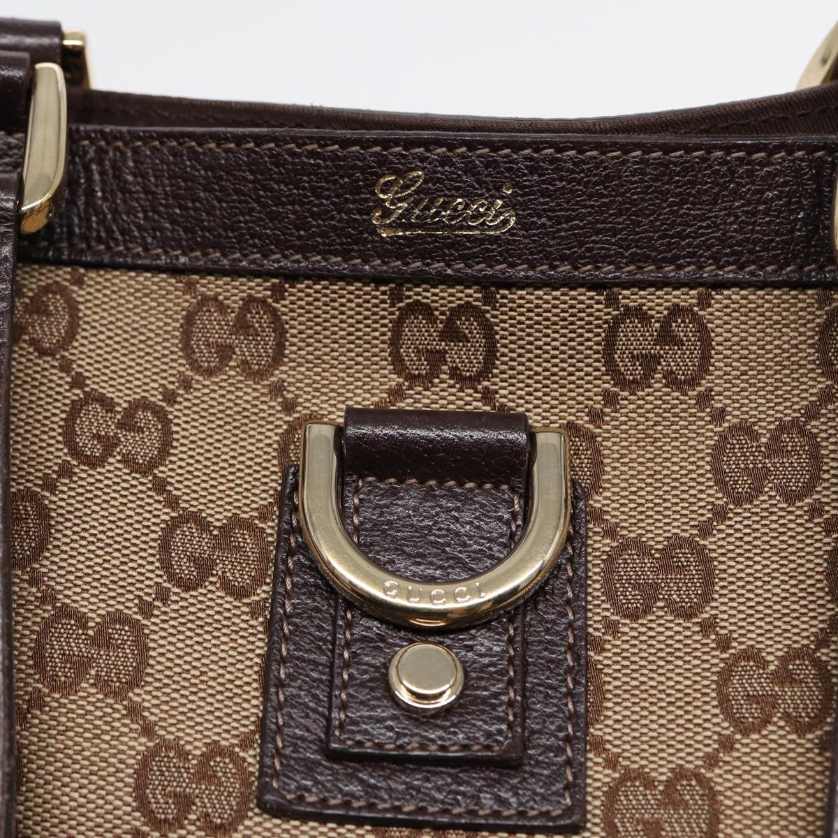GUCCI GG Canvas Tote Bag Beige Gold 141472 hk1561