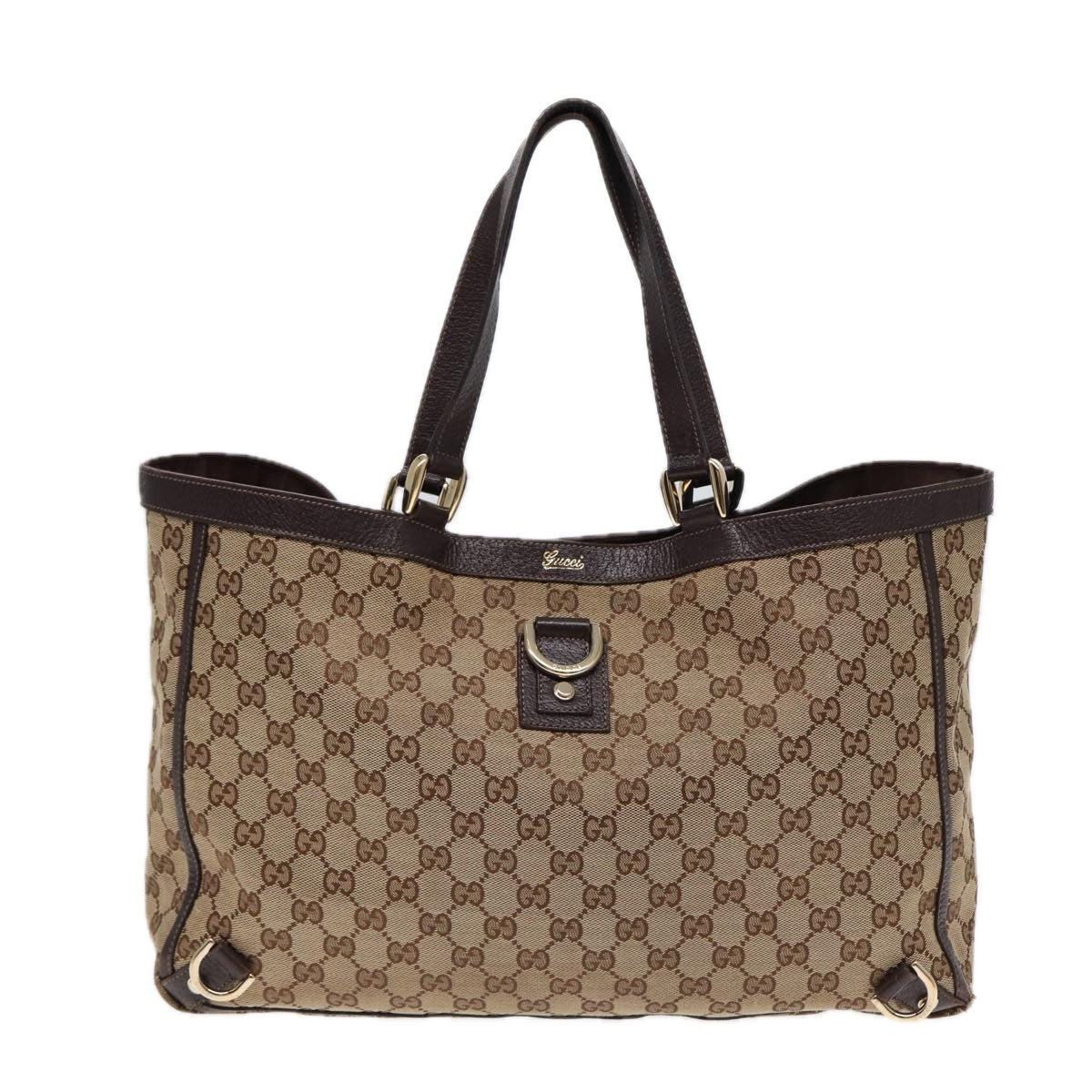 GUCCI GG Canvas Tote Bag Beige Gold 141472 hk1561