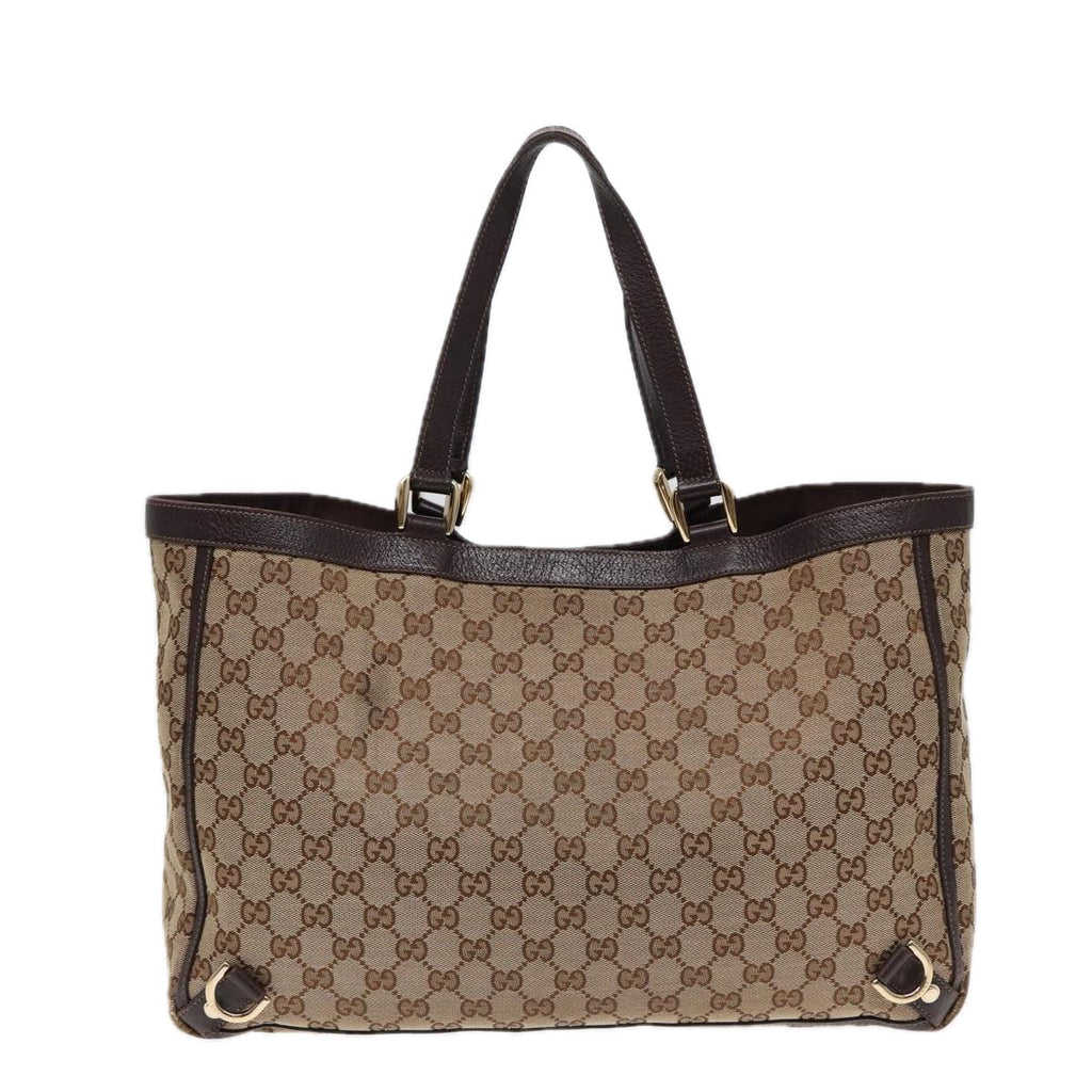 GUCCI GG Canvas Tote Bag Beige Gold 141472 hk1561