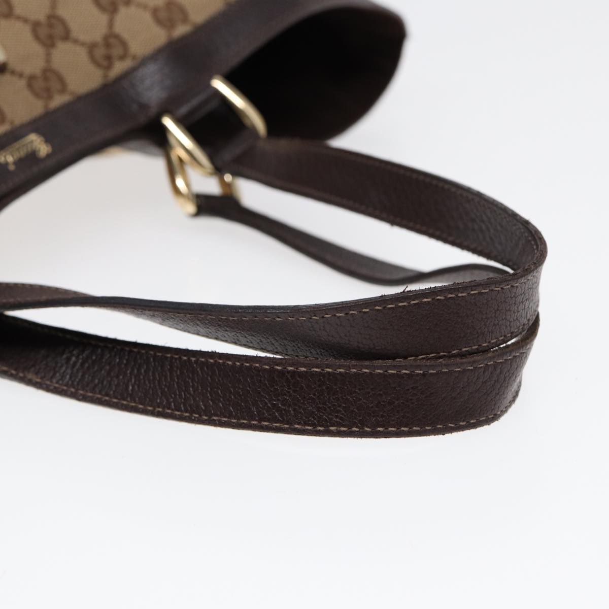 GUCCI GG Canvas Tote Bag Beige Gold 141472 hk1561
