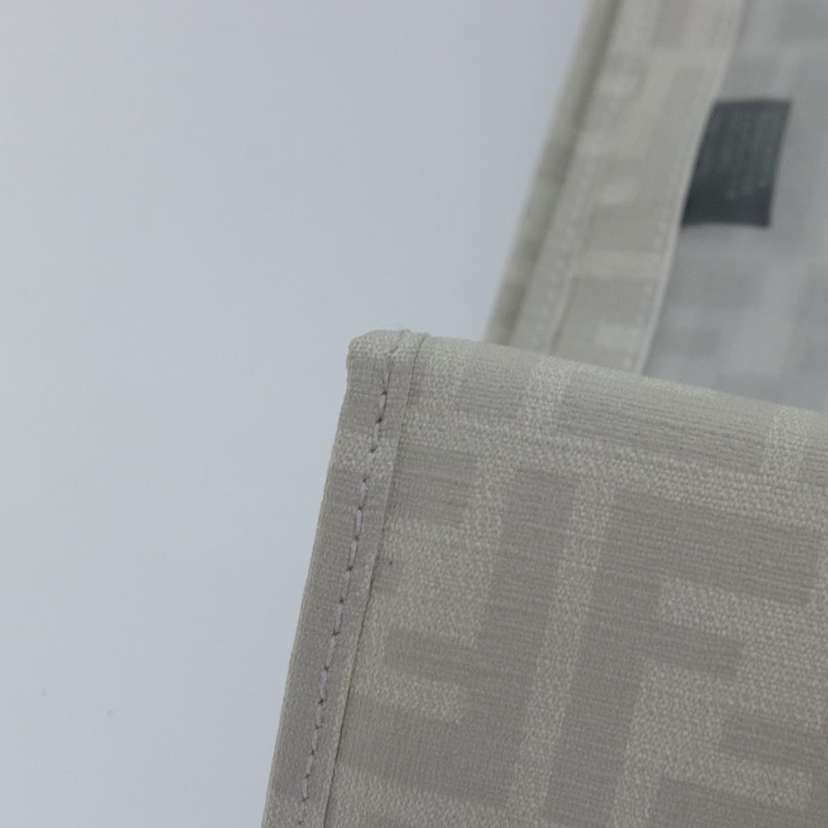 FENDI Tote Bag Nylon White Silver hk1586
