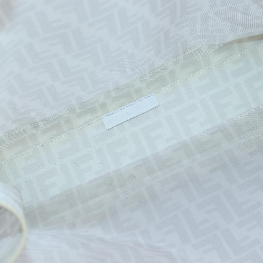 FENDI Tote Bag Nylon White Silver hk1586