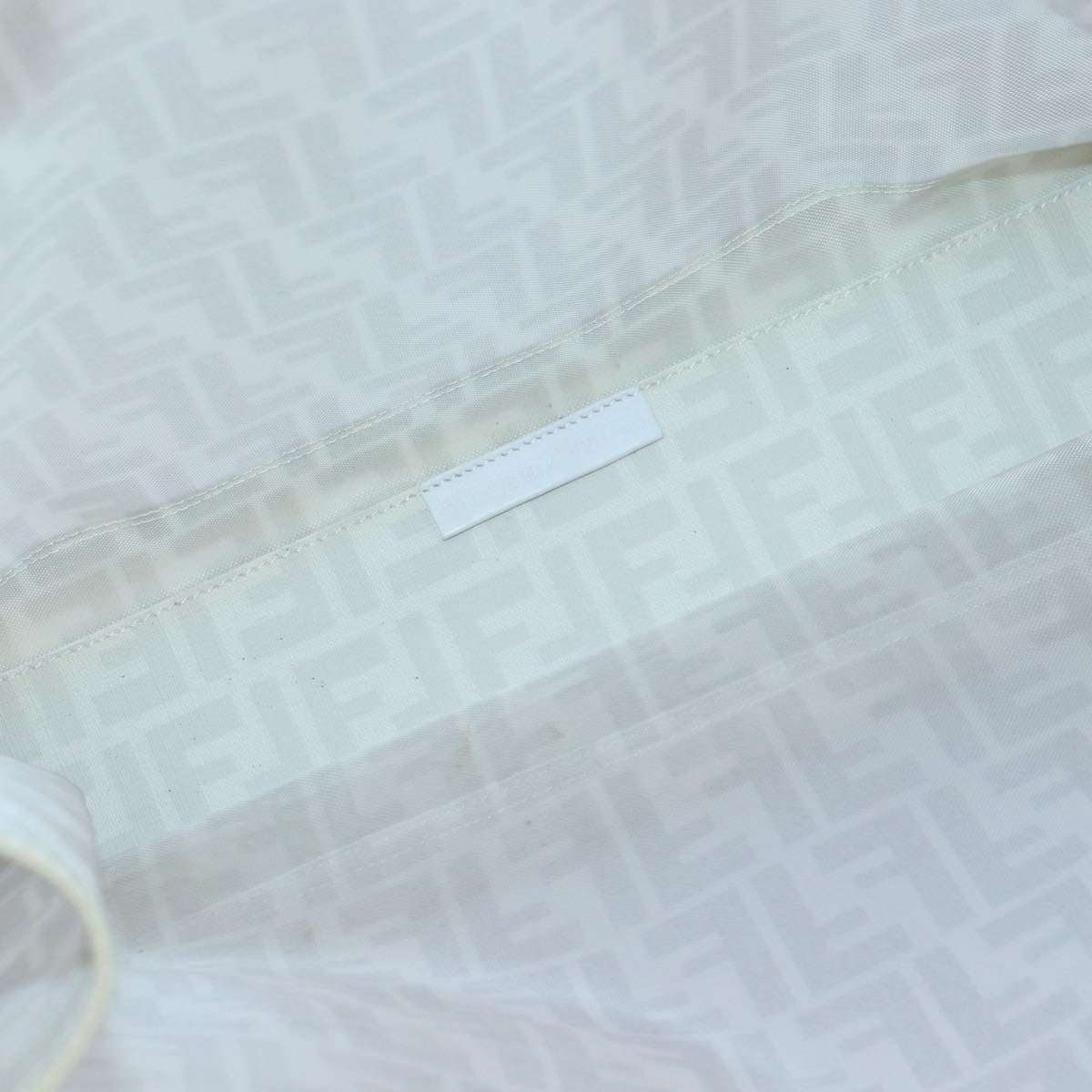 FENDI Tote Bag Nylon White Silver hk1586