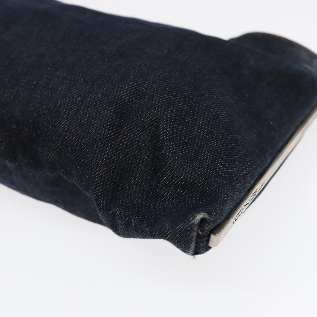 FENDI Shoulder Bag Denim Navy Silver hk1587