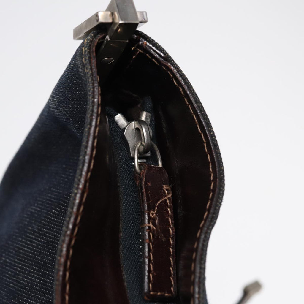 FENDI Shoulder Bag Denim Navy Silver hk1587