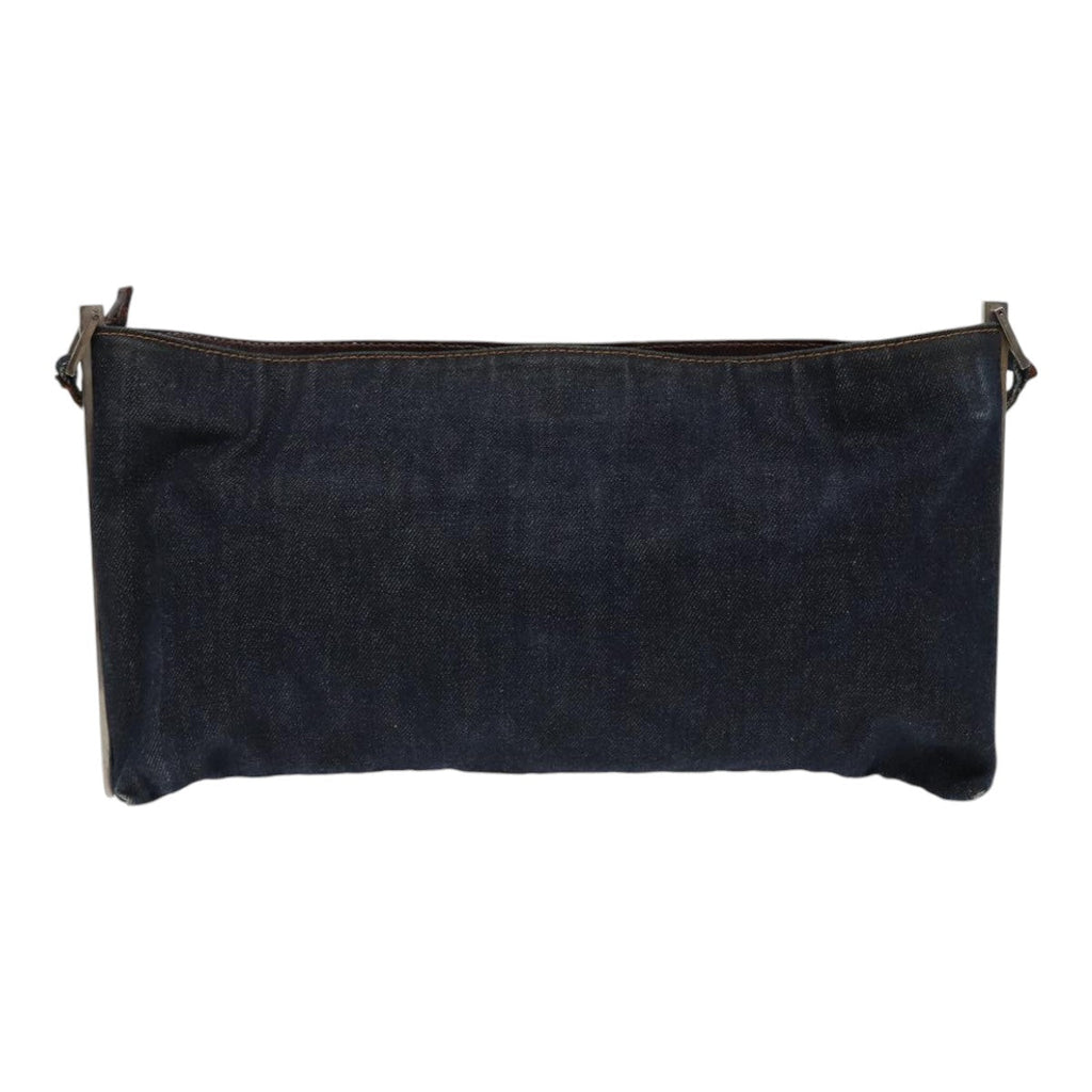 FENDI Shoulder Bag Denim Navy Silver hk1587