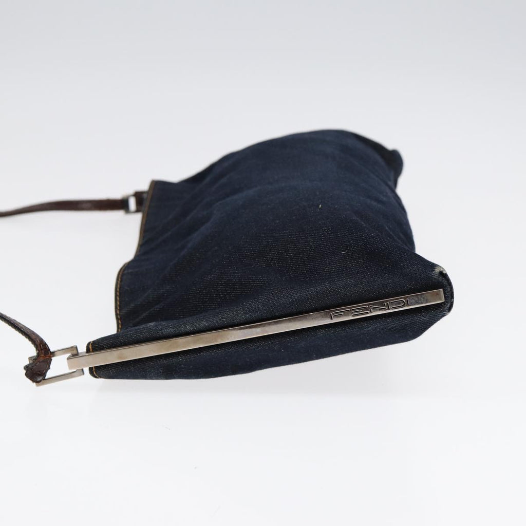 FENDI Shoulder Bag Denim Navy Silver hk1587