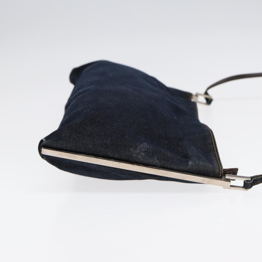 FENDI Shoulder Bag Denim Navy Silver hk1587