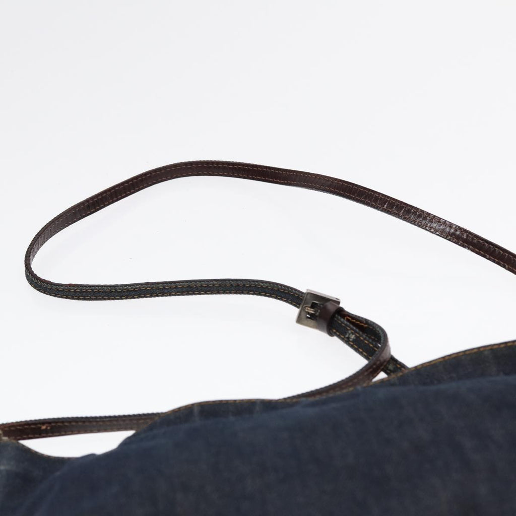 FENDI Shoulder Bag Denim Navy Silver hk1587