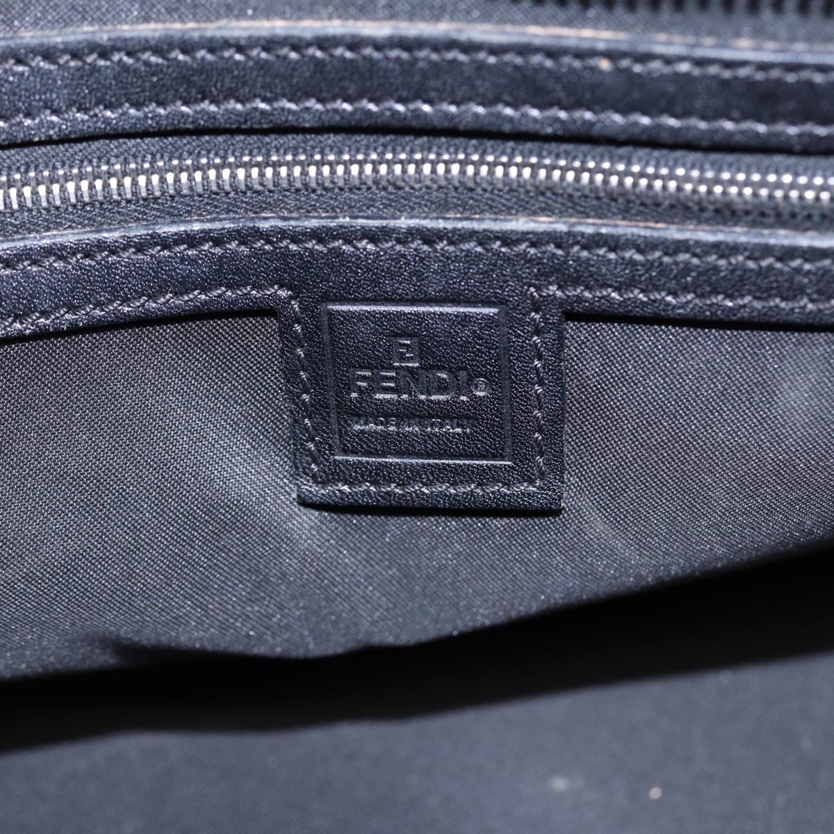 FENDI Zucca Canvas Hand Bag Black Silver hk1588