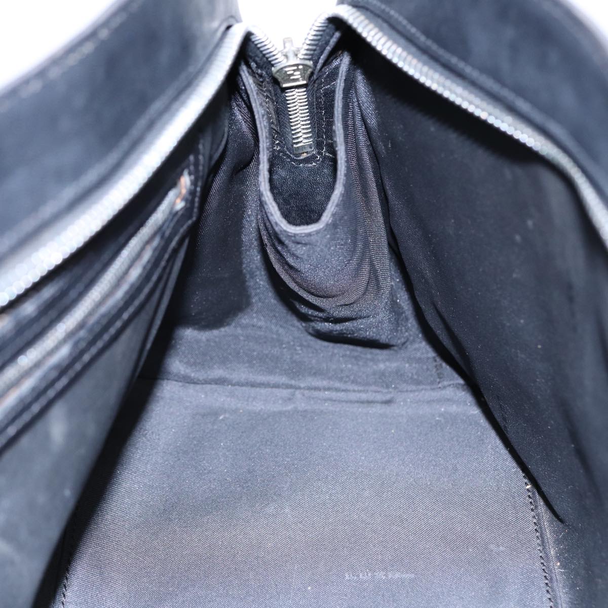 FENDI Zucca Canvas Hand Bag Black Silver hk1588