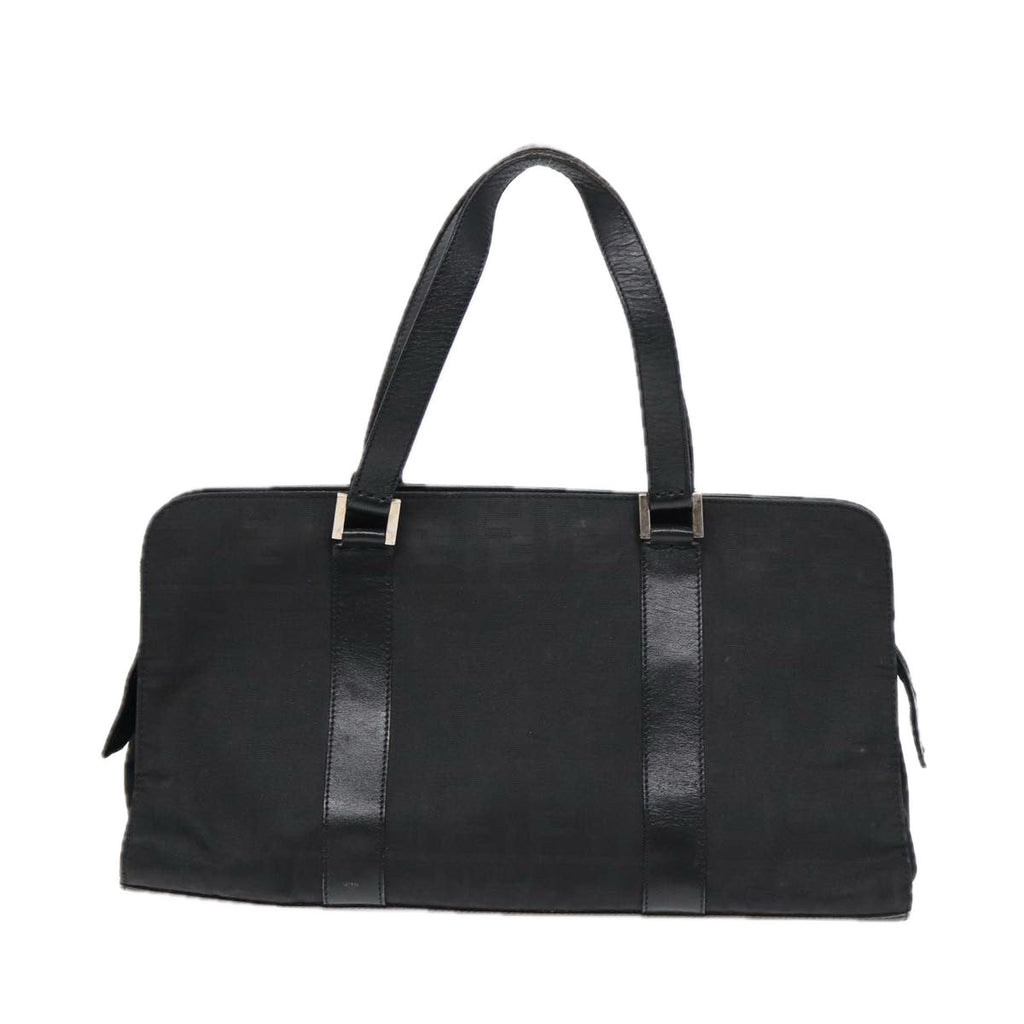 FENDI Zucca Canvas Hand Bag Black Silver hk1588