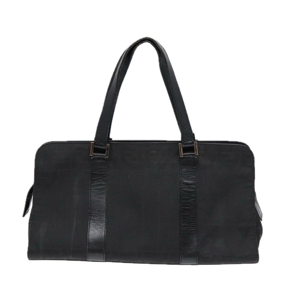 FENDI Zucca Canvas Hand Bag Black Silver hk1588
