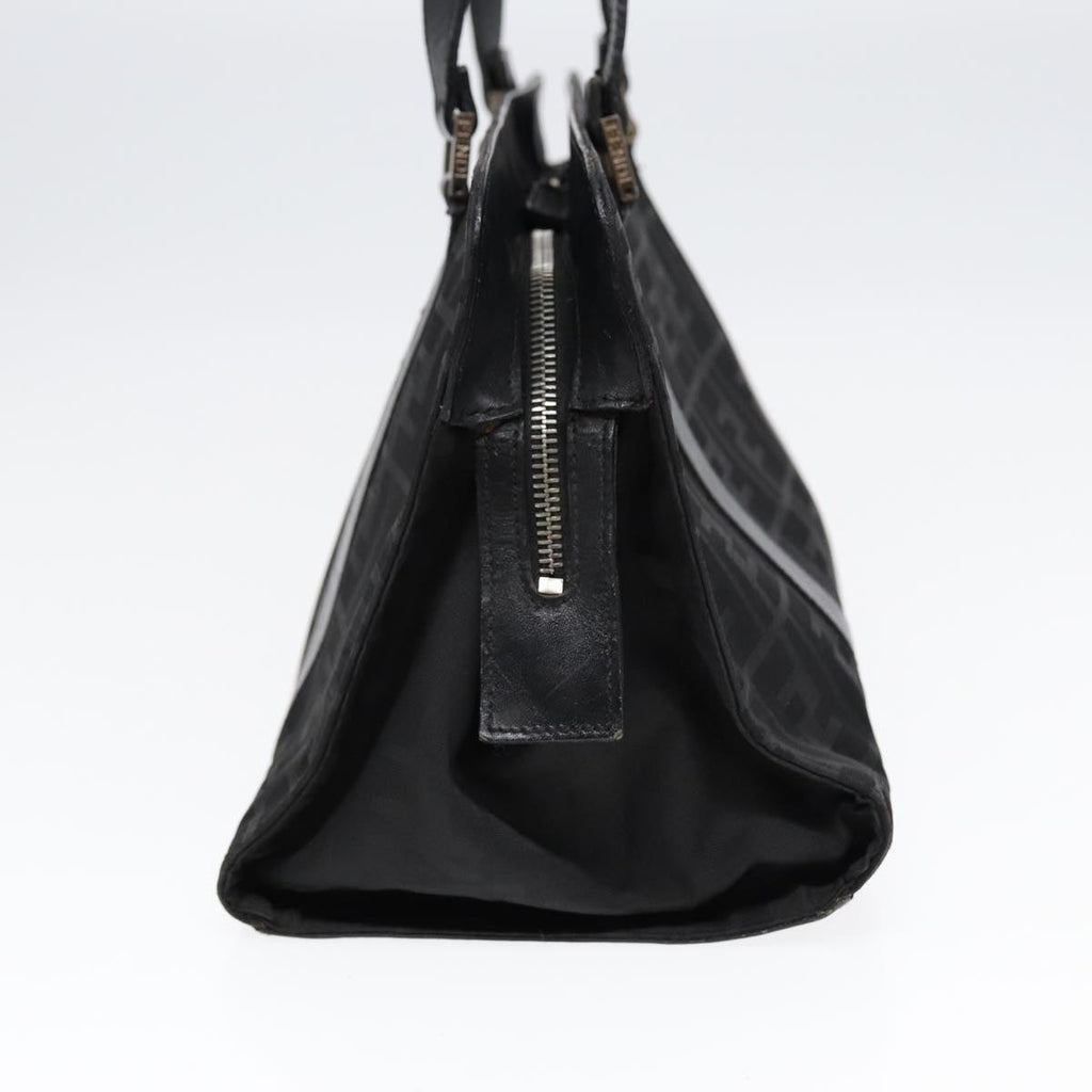 FENDI Zucca Canvas Hand Bag Black Silver hk1588