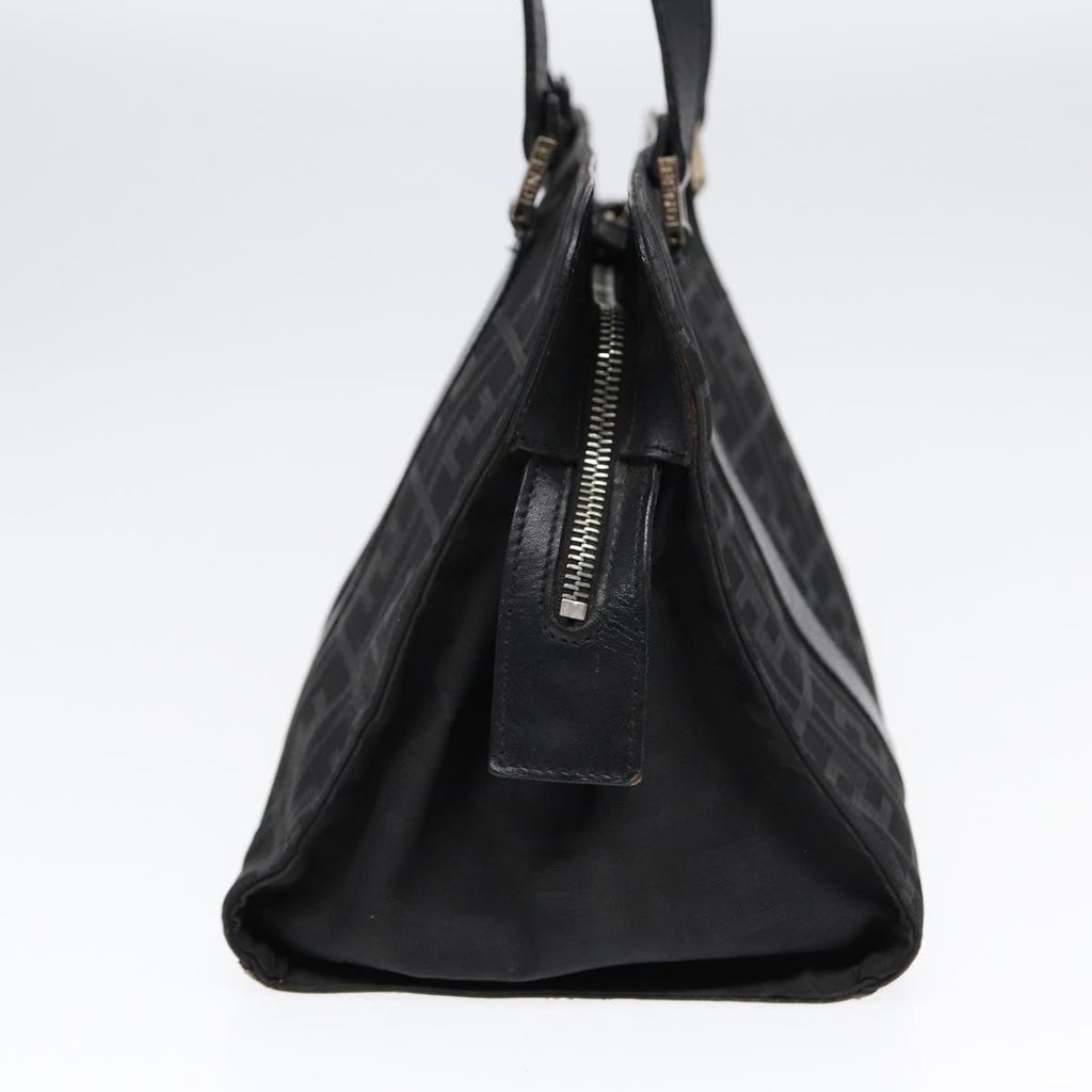 FENDI Zucca Canvas Hand Bag Black Silver hk1588