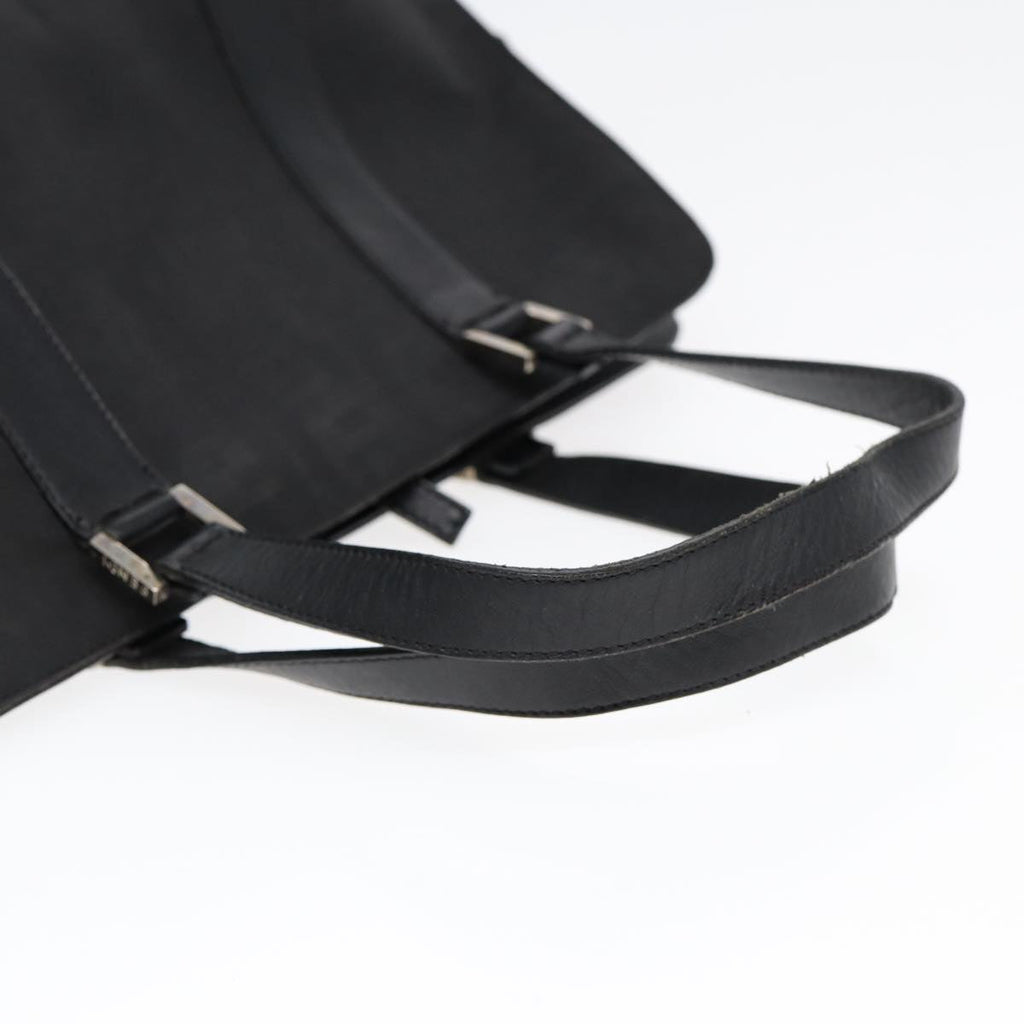 FENDI Zucca Canvas Hand Bag Black Silver hk1588