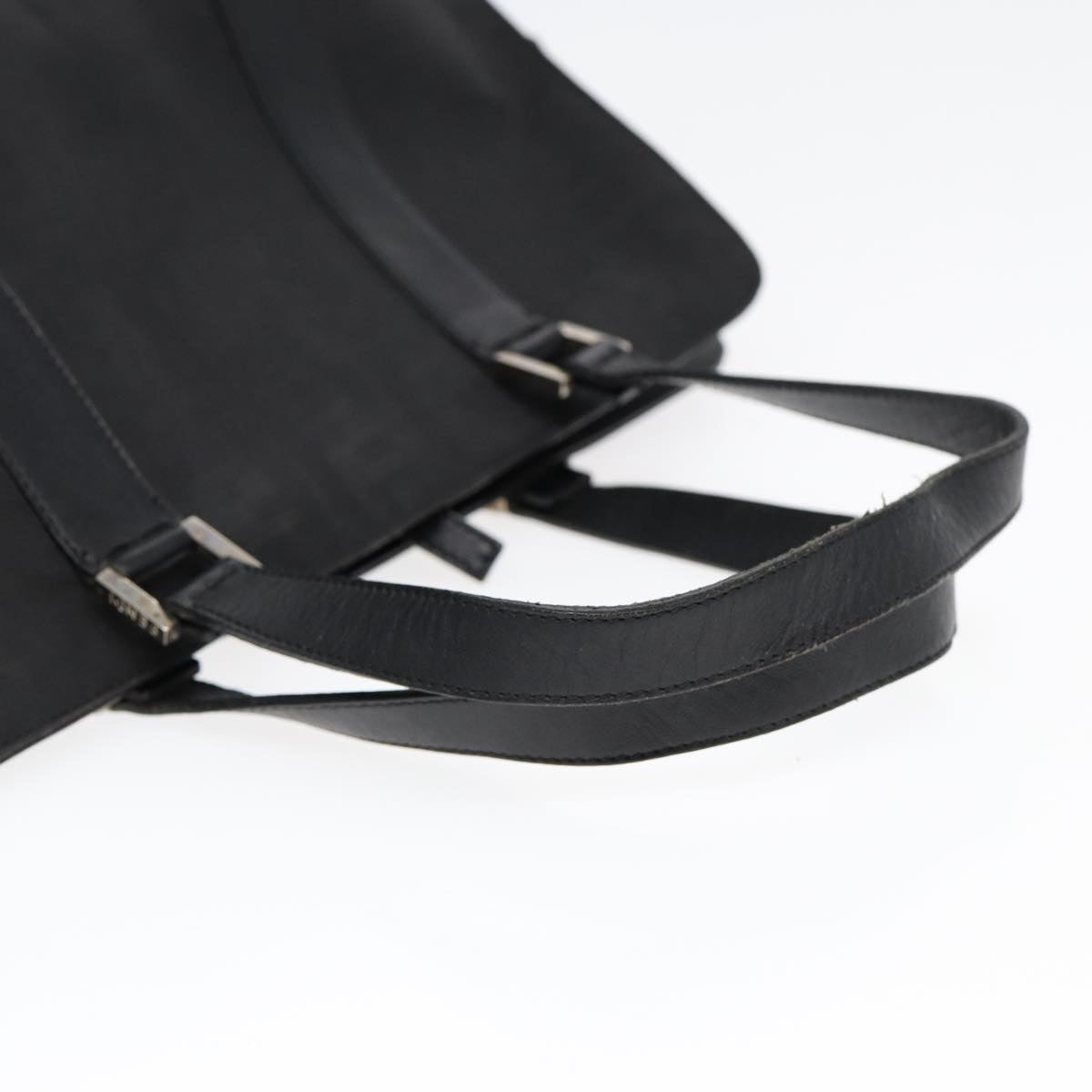 FENDI Zucca Canvas Hand Bag Black Silver hk1588