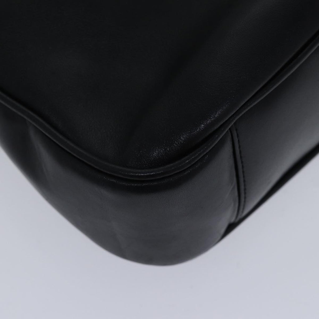 GUCCI Bamboo Hand Bag Leather 2way Black Gold 001 1638 200047 hk1606