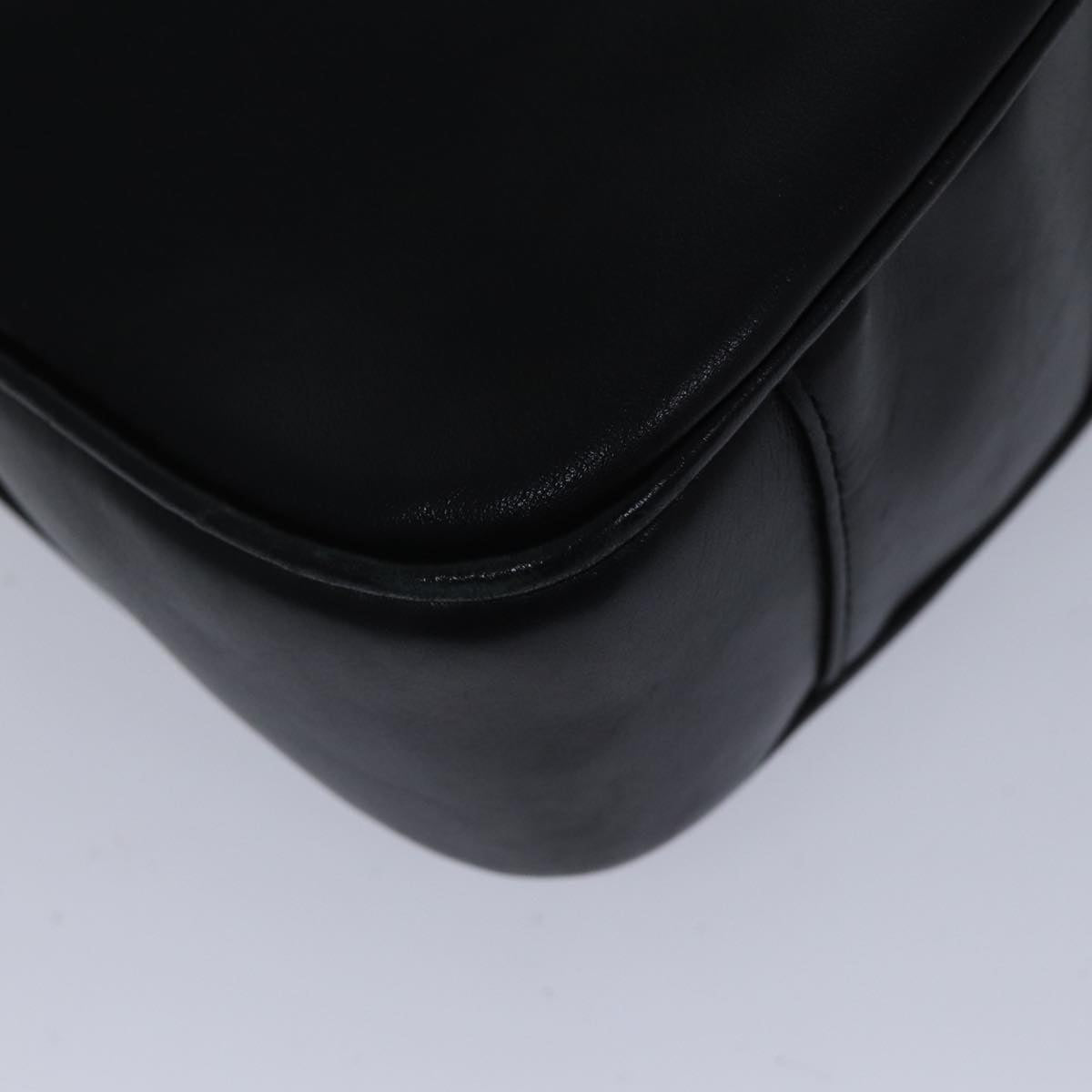GUCCI Bamboo Hand Bag Leather 2way Black Gold 001 1638 200047 hk1606