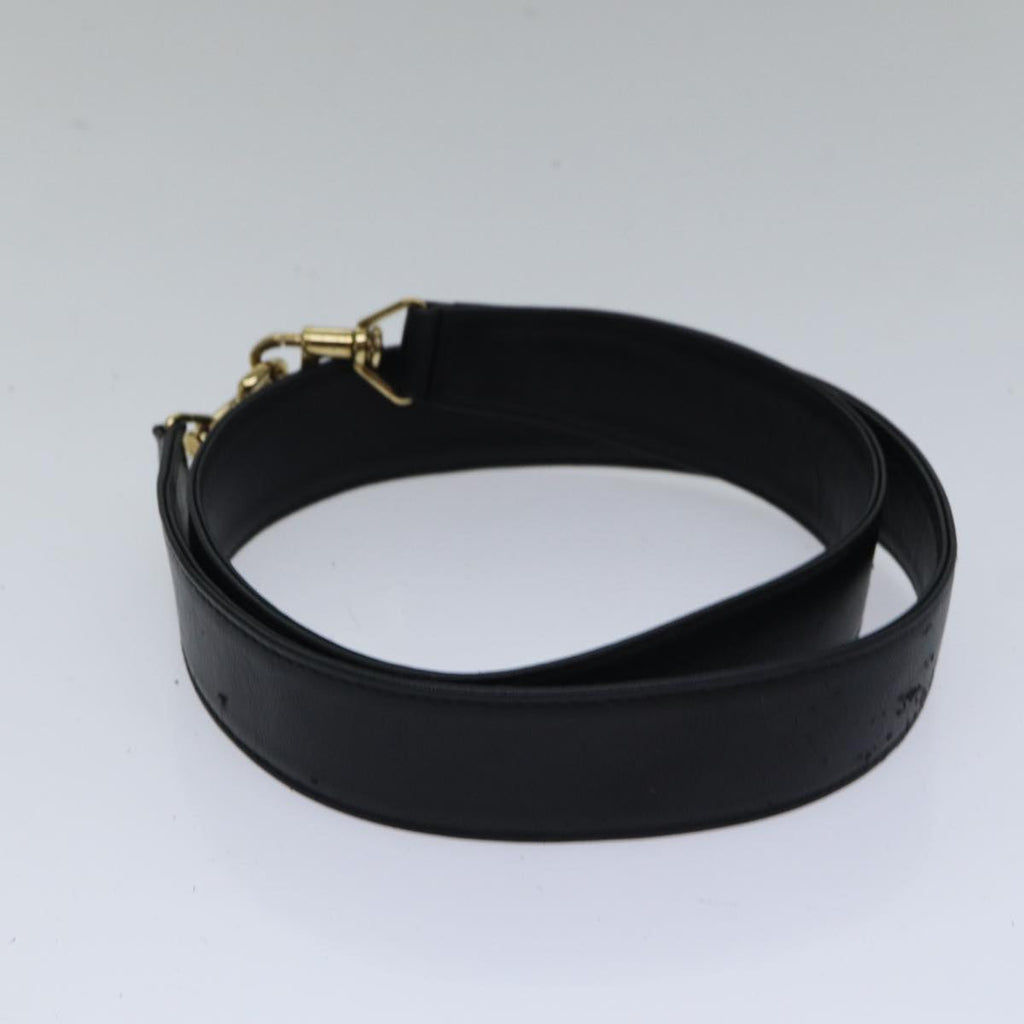 GUCCI Bamboo Hand Bag Leather 2way Black Gold 001 1638 200047 hk1606