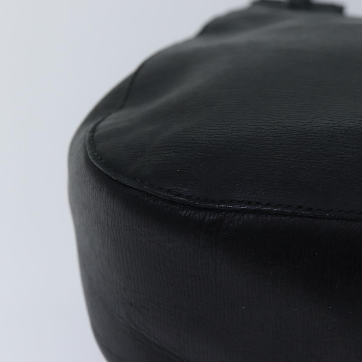 GUCCI Bamboo Shoulder Bag Leather Black Silver 001 3739 3444 hk1629