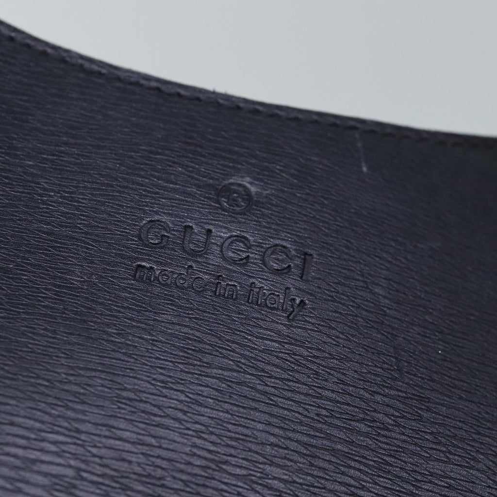 GUCCI Bamboo Shoulder Bag Leather Black Silver 001 3739 3444 hk1629