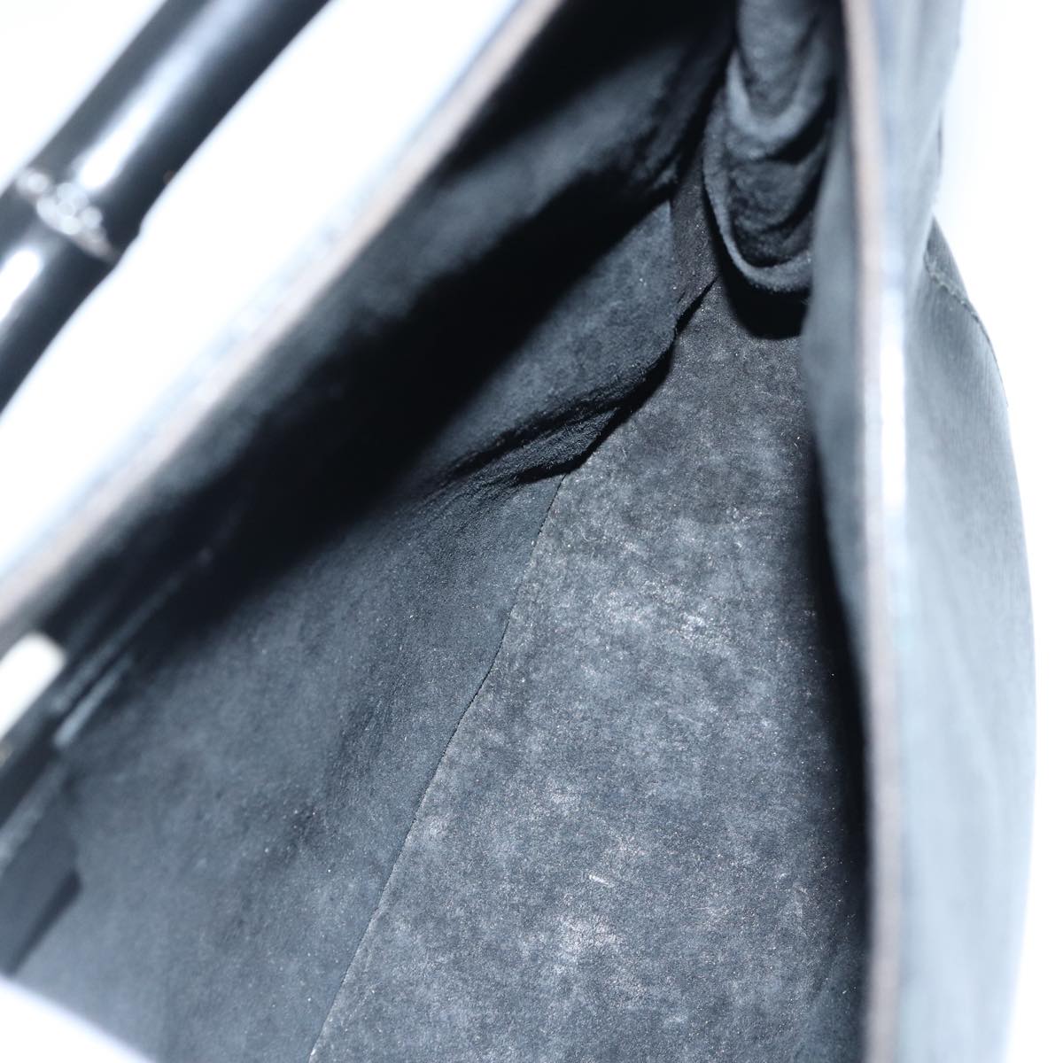 GUCCI Bamboo Shoulder Bag Leather Black Silver 001 3739 3444 hk1629