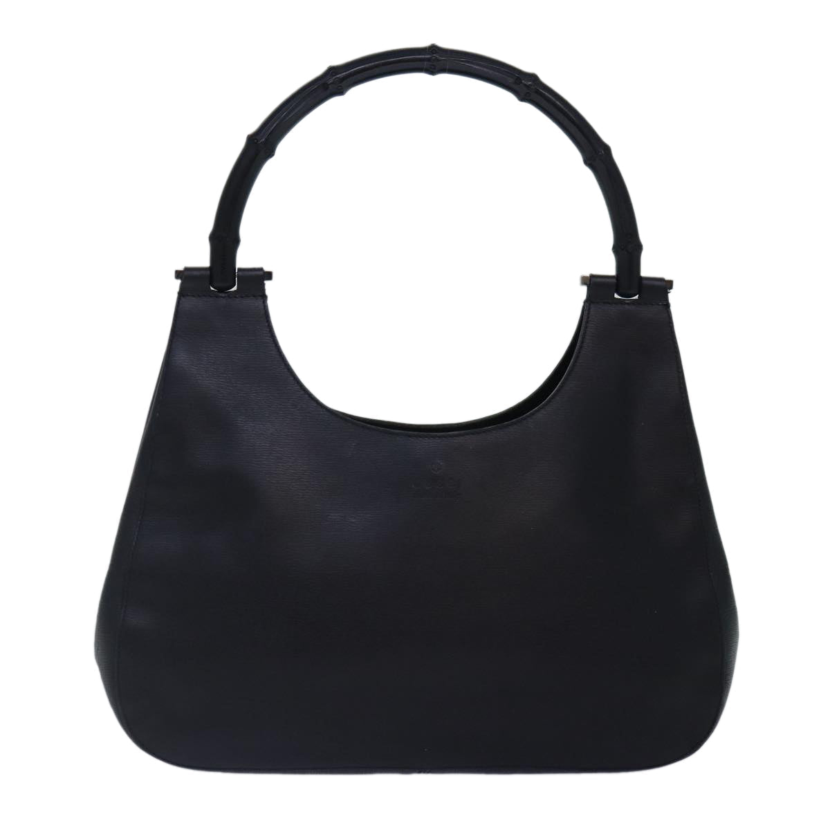 GUCCI Bamboo Shoulder Bag Leather Black Silver 001 3739 3444 hk1629