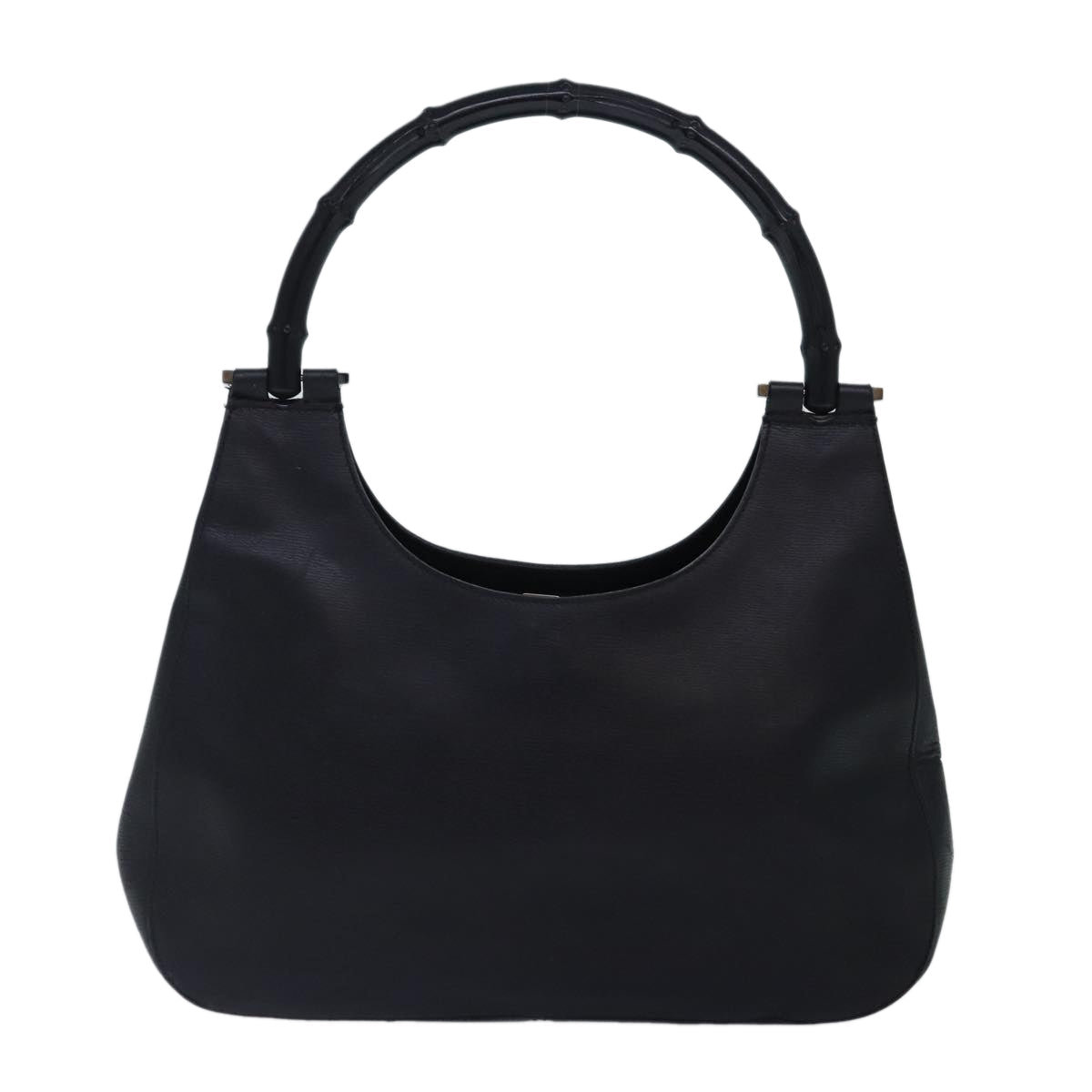 GUCCI Bamboo Shoulder Bag Leather Black Silver 001 3739 3444 hk1629