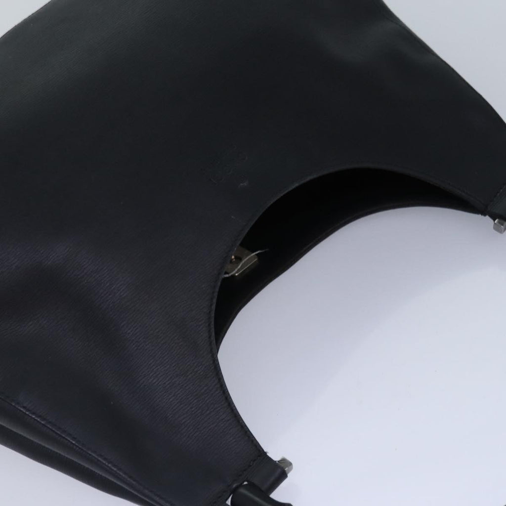 GUCCI Bamboo Shoulder Bag Leather Black Silver 001 3739 3444 hk1629