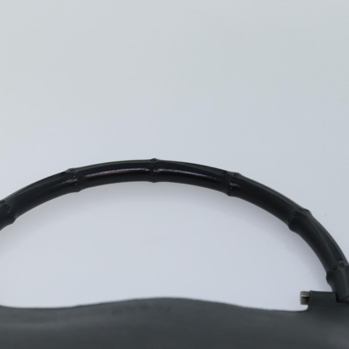 GUCCI Bamboo Shoulder Bag Leather Black Silver 001 3739 3444 hk1629