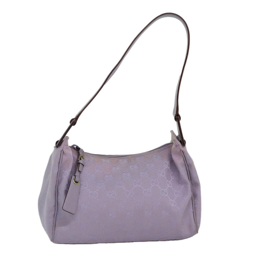 GUCCI GG Canvas Shoulder Bag Purple Gold 92699 hk1631