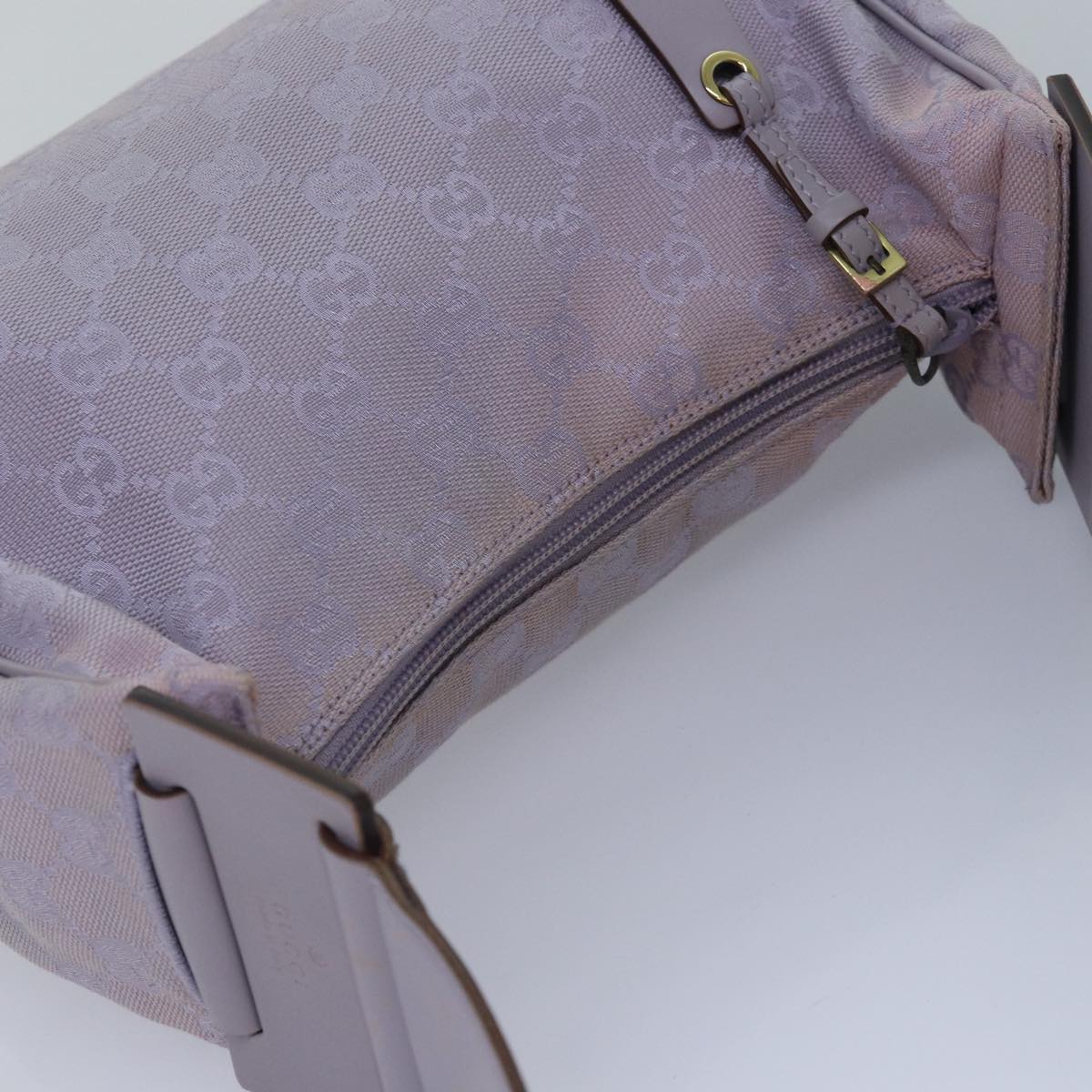GUCCI GG Canvas Shoulder Bag Purple Gold 92699 hk1631