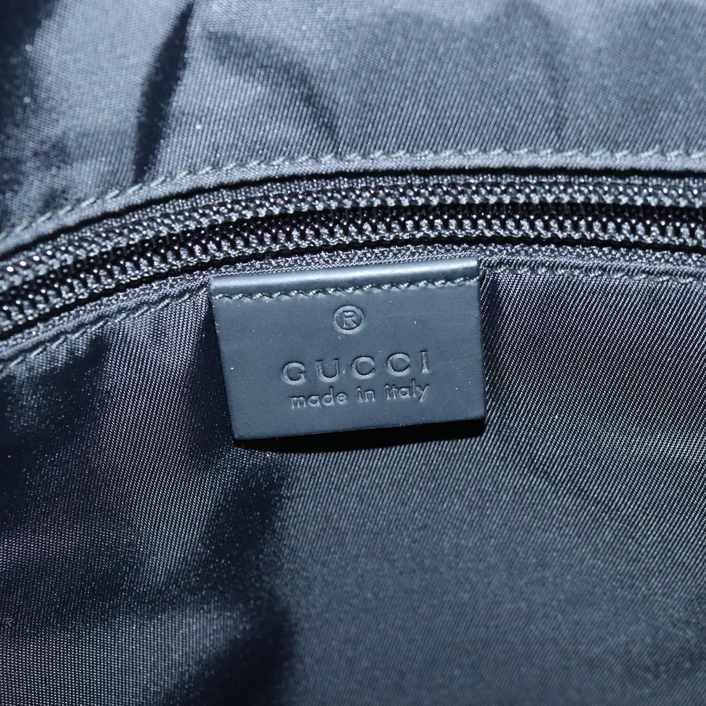 GUCCI GG Canvas Backpack Leather Guccissima Black Silver 268184 hk1636