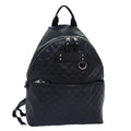 GUCCI GG Canvas Backpack Leather Guccissima Black Silver 268184 hk1636