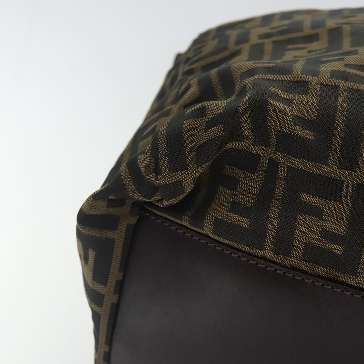FENDI Zucca Canvas Boston Bag Brown hk1658
