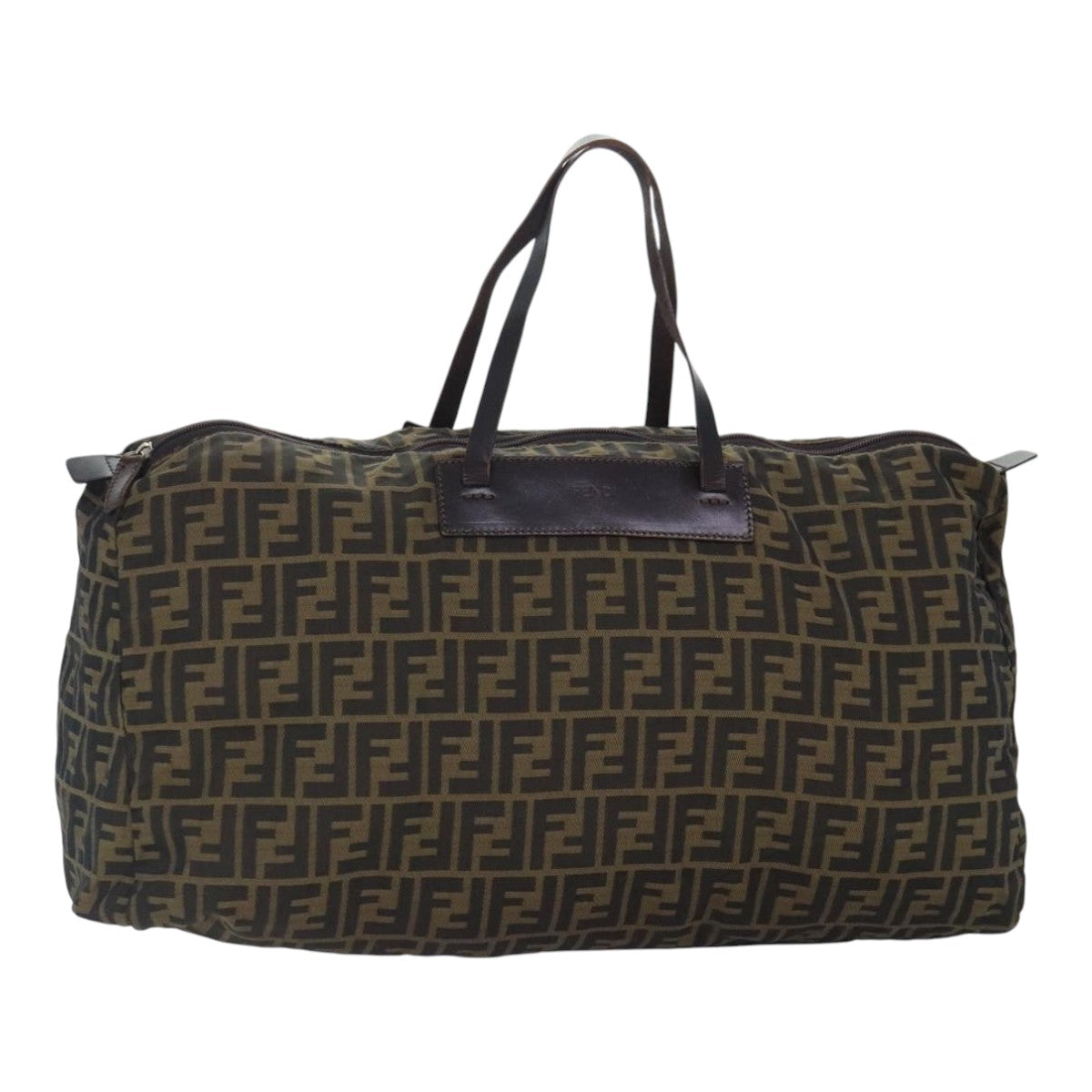 FENDI Zucca Canvas Boston Bag Brown hk1658