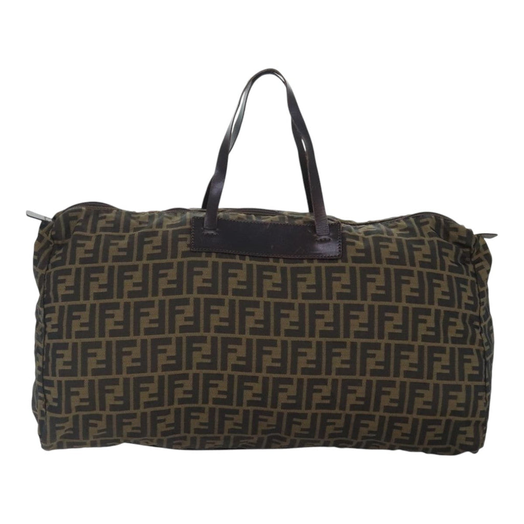 FENDI Zucca Canvas Boston Bag Brown hk1658