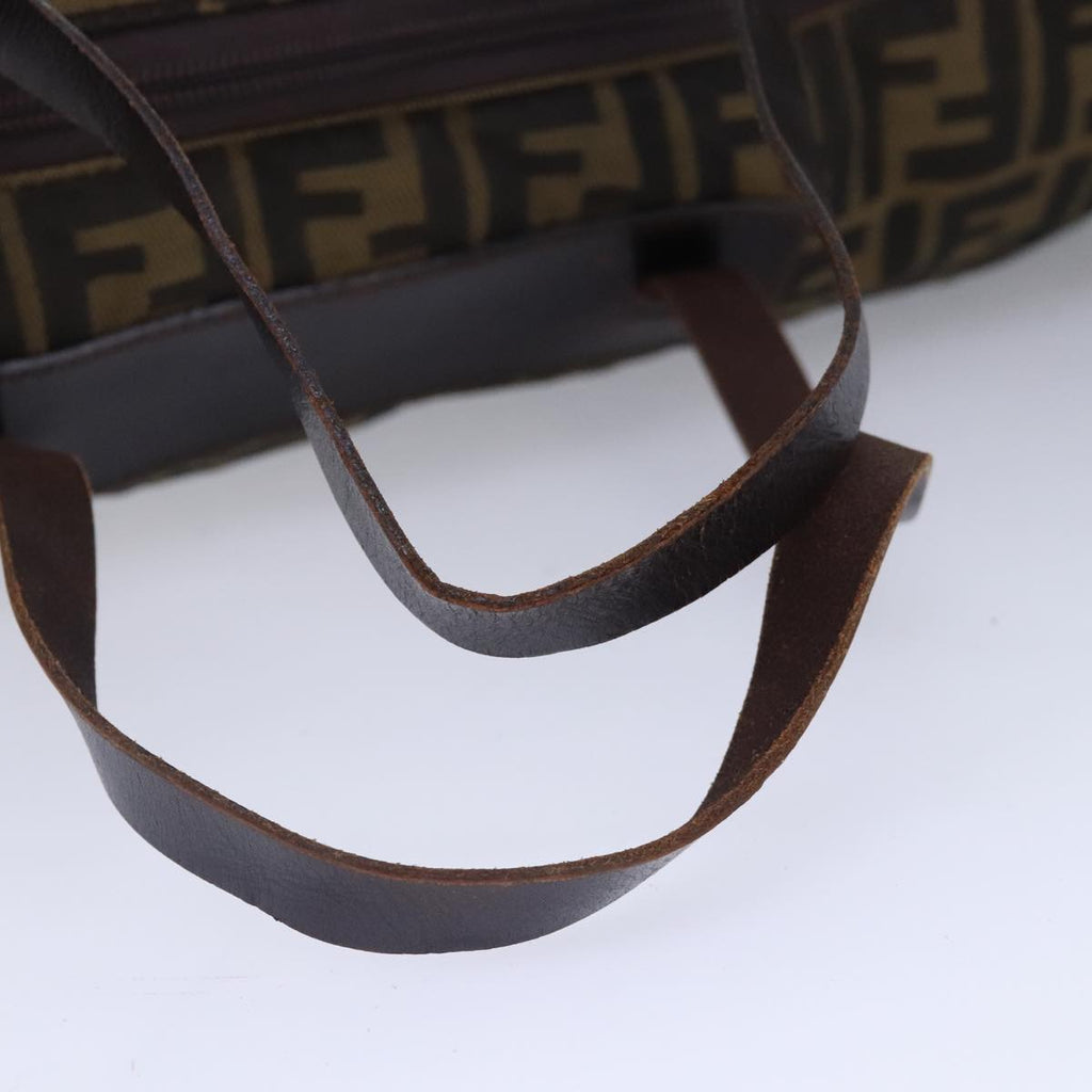 FENDI Zucca Canvas Boston Bag Brown hk1658