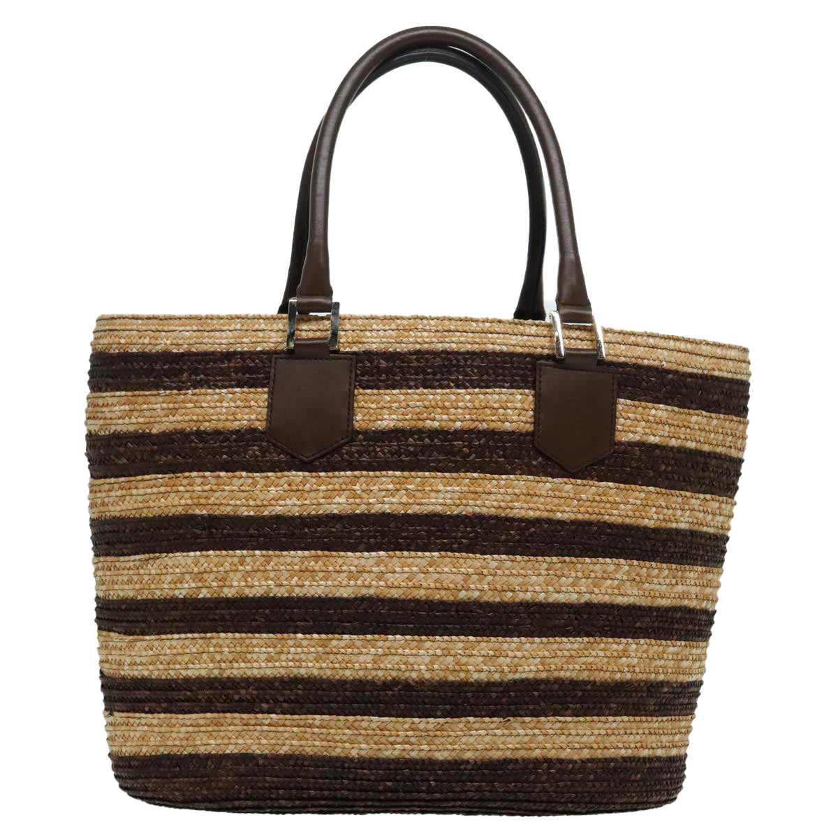 FENDI Pecan Hand Bag straw Beige Brown 8BH240 hk1660
