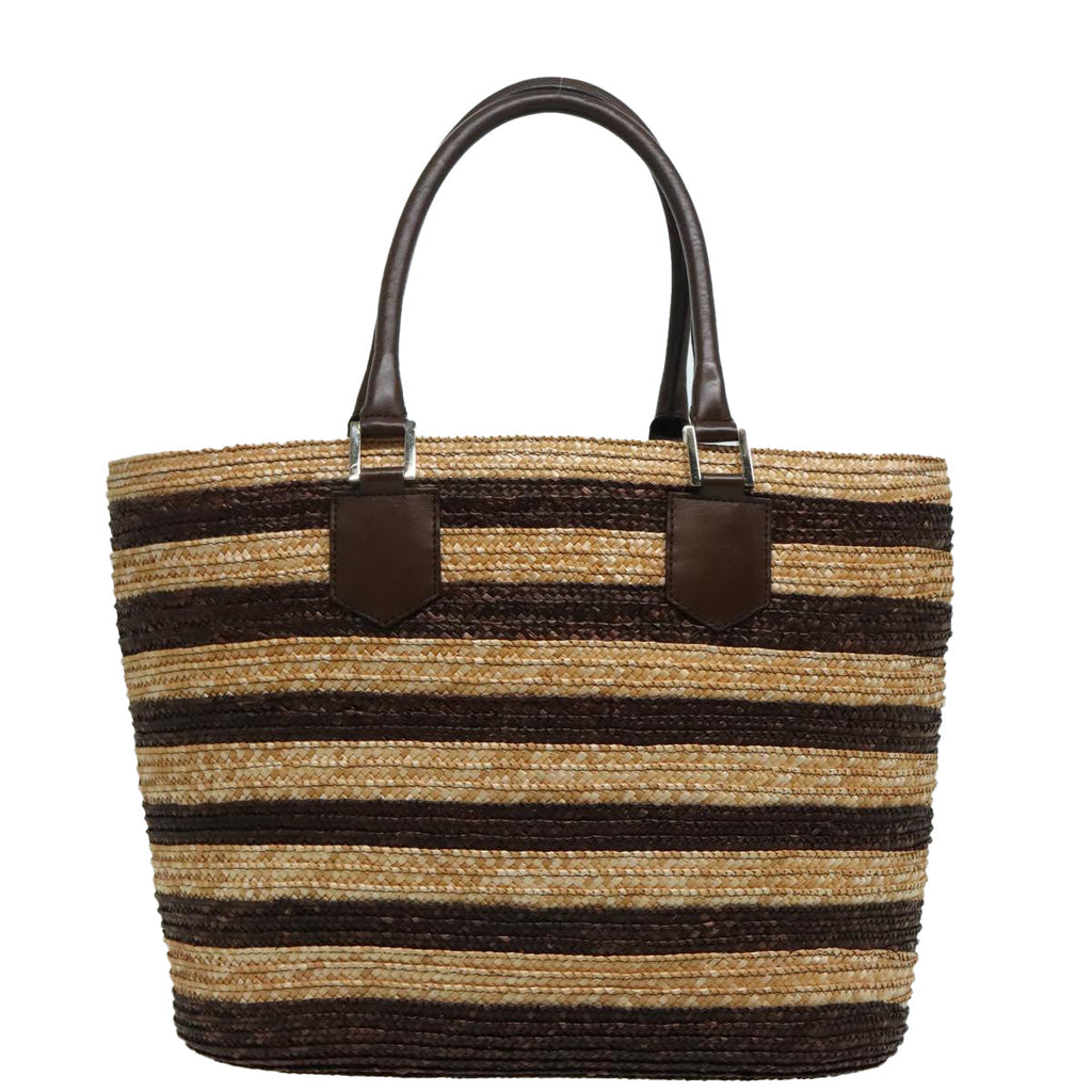 FENDI Pecan Hand Bag straw Beige Brown 8BH240 hk1660