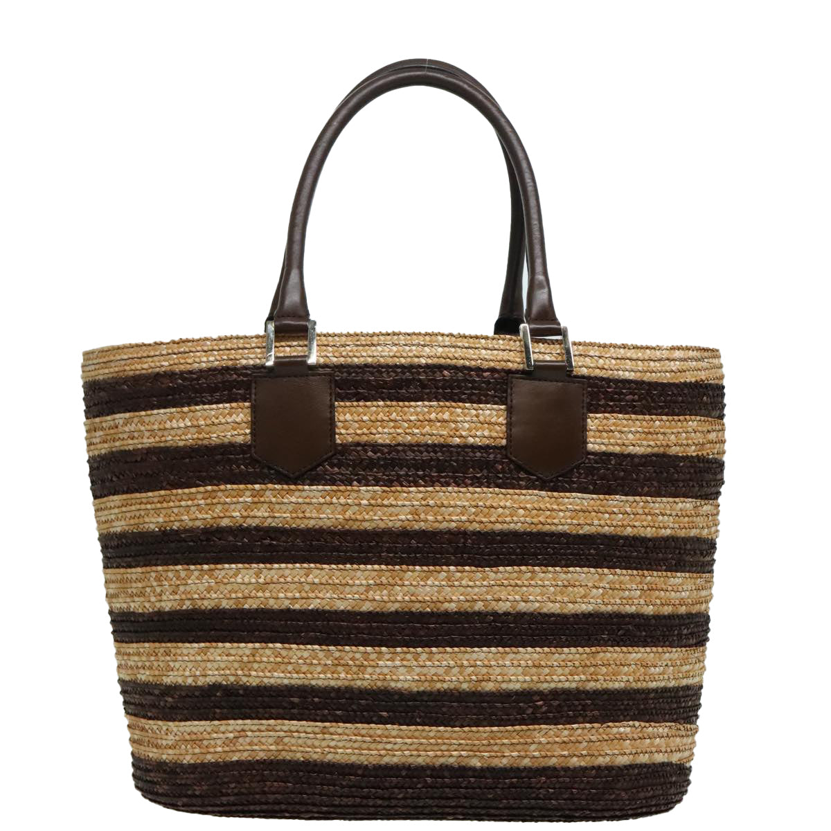 FENDI Pecan Hand Bag straw Beige Brown 8BH240 hk1660
