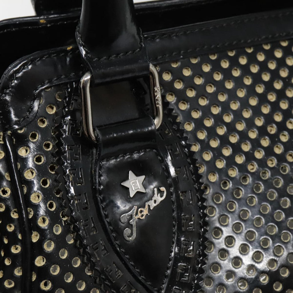 FENDI Hand Bag Enamel Black 8BN157 hk1661