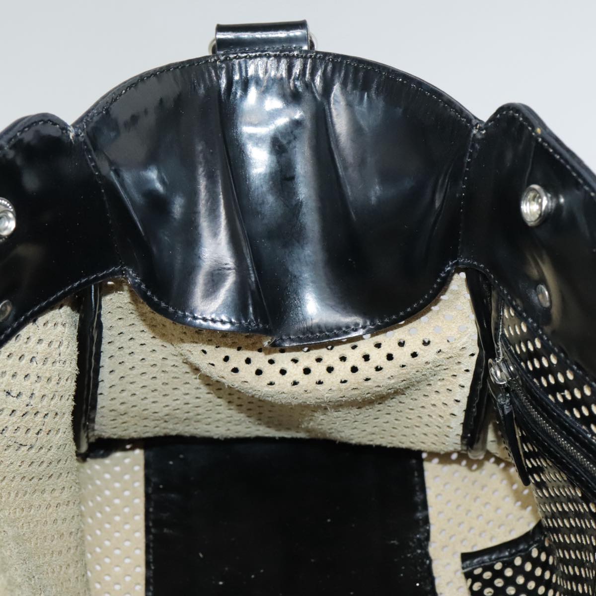 FENDI Hand Bag Enamel Black 8BN157 hk1661
