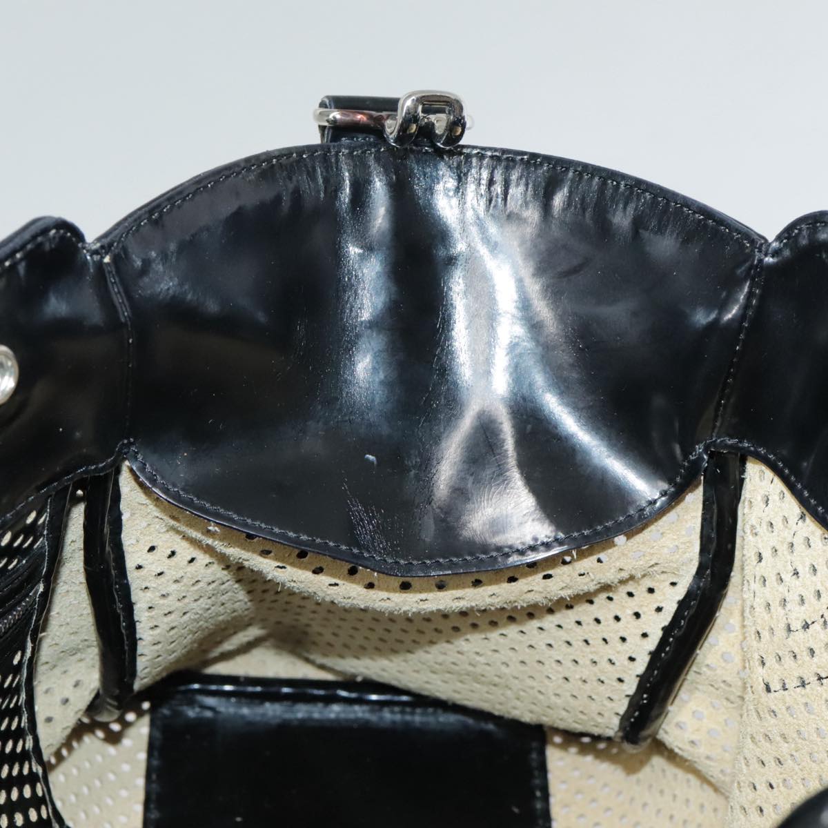 FENDI Hand Bag Enamel Black 8BN157 hk1661